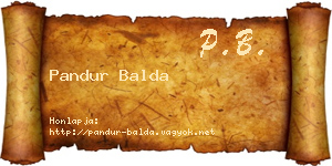 Pandur Balda névjegykártya